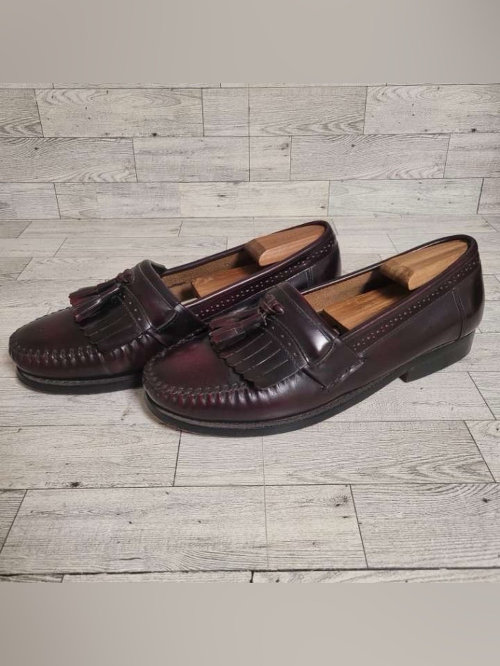 Men's G.H Bass Weejuns Black Cherry Leather Penny Tassel Loafers Shoes Size 9